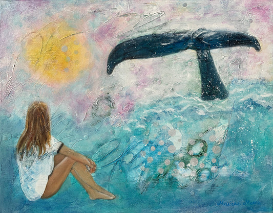 Just a Glimpse - Whale Watching Painting