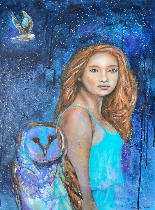 Night Watch - Owl Painting on Canvas