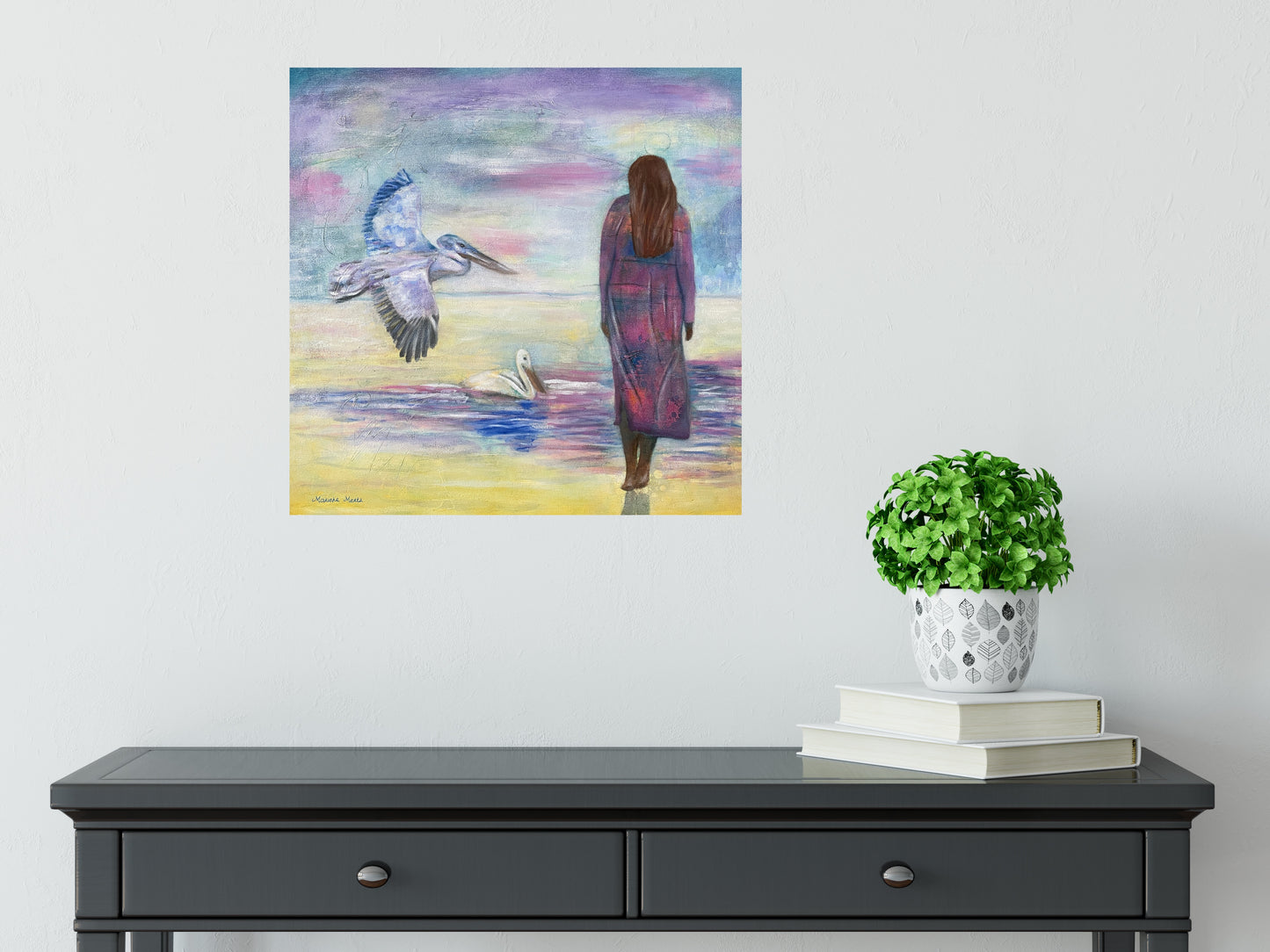 Pelican Sunset - Coastal Fine Art Painting