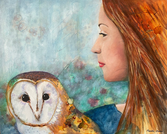 Wisdom and Wonder - Owl Painting on Canvas